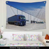 Truck At Warehouse Building Wall Art 56980443