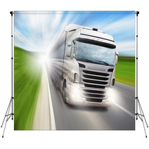 Truck On Highway Backdrops 52155005