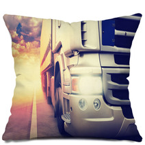 Truck On Highway Pillows 52155382