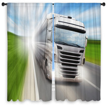 Truck On Highway Window Curtains 52155005