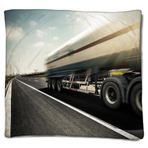 Truck On The Road Blankets 62911861