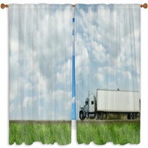 Truck On The Road. Window Curtains 55986918