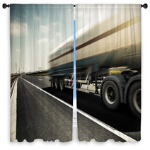 Truck On The Road Window Curtains 62911861