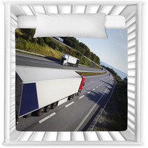 Trucks In Opposite Directions On Freeway Nursery Decor 55686875