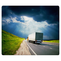 Trucks Under Colorful Sky Rugs 66479450