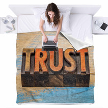 Trust In Vintage Letterpress Wood Type Blankets 100562738