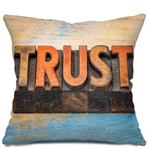 Trust In Vintage Letterpress Wood Type Pillows 100562738