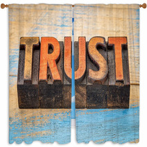 Trust In Vintage Letterpress Wood Type Window Curtains 100562738