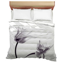 Tulip  Silhouettes On White Bedding 50174796