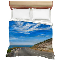 Turn Of Mountain Highway With Dramatic Blue Sky And Sea Bedding 57698760