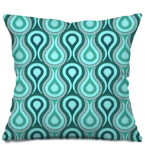Turquoise And Teal Abstract Droplet Pattern Pillows 67371915