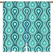 Turquoise And Teal Abstract Droplet Pattern Window Curtains 67371915