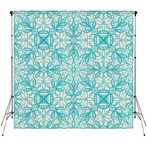 Turquoise Floral Pattern Backdrops 53725318
