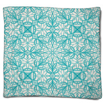 Turquoise Floral Pattern Blankets 53725318