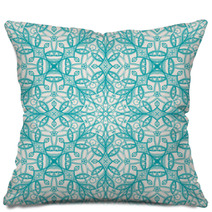 Turquoise Floral Pattern Pillows 53725318