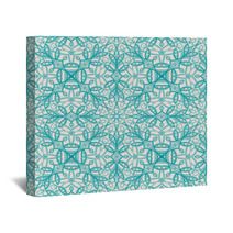 Turquoise Floral Pattern Wall Art 53725318
