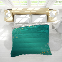 Turquoise Frame With Delicate Sari Inspired Swirls Bedding 19748172