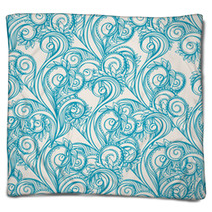 Turquoise Leaves Blankets 51527067