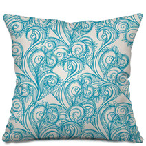 Turquoise Leaves Pillows 51527067