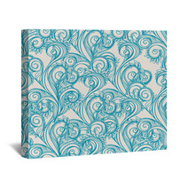Turquoise Leaves Wall Art 51527067