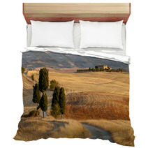 Tuscan Countryside At Sunset, Near Pienza, Tuscany, Italy Bedding 44861103