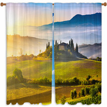 Tuscany At Sunrise Window Curtains 61838636