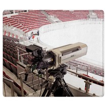Tv Camera For Broadcast Hockey Rugs 144049222
