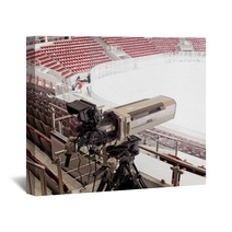 Tv Camera For Broadcast Hockey Wall Art 144049222