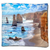 Twelve Apostles Along The Great Ocean Road In Australia Blankets 70447974