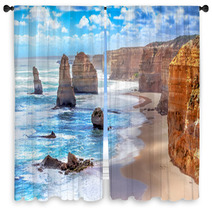 Twelve Apostles Along The Great Ocean Road In Australia Window Curtains 70447974