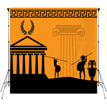 Two Ancient Greek Warriors Backdrops 49300103