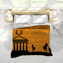 Two Ancient Greek Warriors Bedding 49300103
