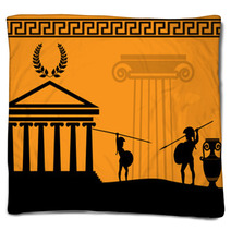 Two Ancient Greek Warriors Blankets 49300103