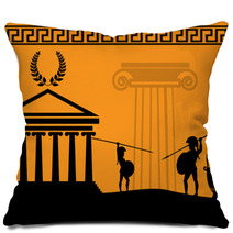 Two Ancient Greek Warriors Pillows 49300103
