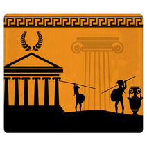 Two Ancient Greek Warriors Rugs 49300103