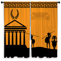 Two Ancient Greek Warriors Window Curtains 49300103