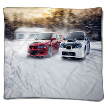 Two Cars Opposition Race Blankets 86064337