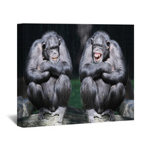Two Chimpanzees Have A Fun. Wall Art 54017933