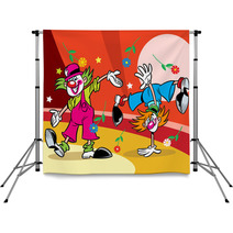 Two Clowns In The Circus Backdrops 42810937