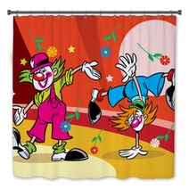 Two Clowns In The Circus Bath Decor 42810937