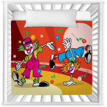 Two Clowns In The Circus Nursery Decor 42810937