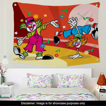 Two Clowns In The Circus Wall Art 42810937