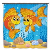 Two Cute Goldfishes Bath Decor 39596318