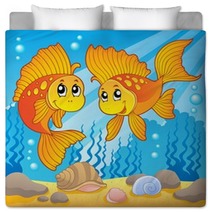 Two Cute Goldfishes Bedding 39596318