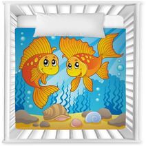 Two Cute Goldfishes Nursery Decor 39596318