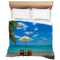 Two Deckchairs On White Sand Beach Bedding 53623205
