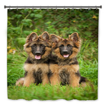 Two German Shepherd Puppies Bath Decor 58843926