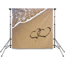 Two Hearts In The Sand Backdrops 7711689