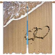 Two Hearts In The Sand Window Curtains 7711689