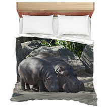 Two Hippos, Mother And Child Bedding 64214462